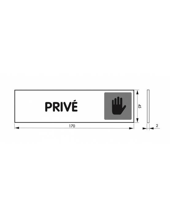 Plaque de signalisation Privé, plexiglass adhésif, 170x45mm - THIRARD - Image 3