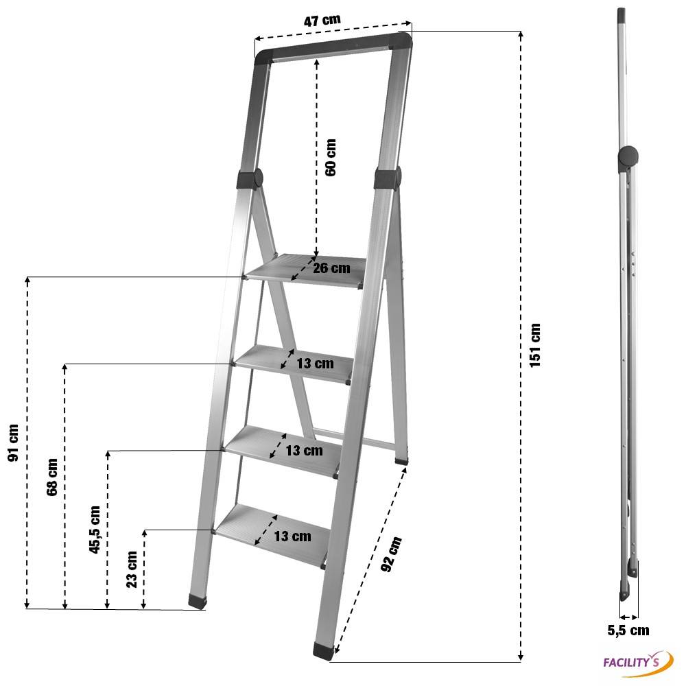Escabeau 4 marches alu pro extra-slim - Image 6