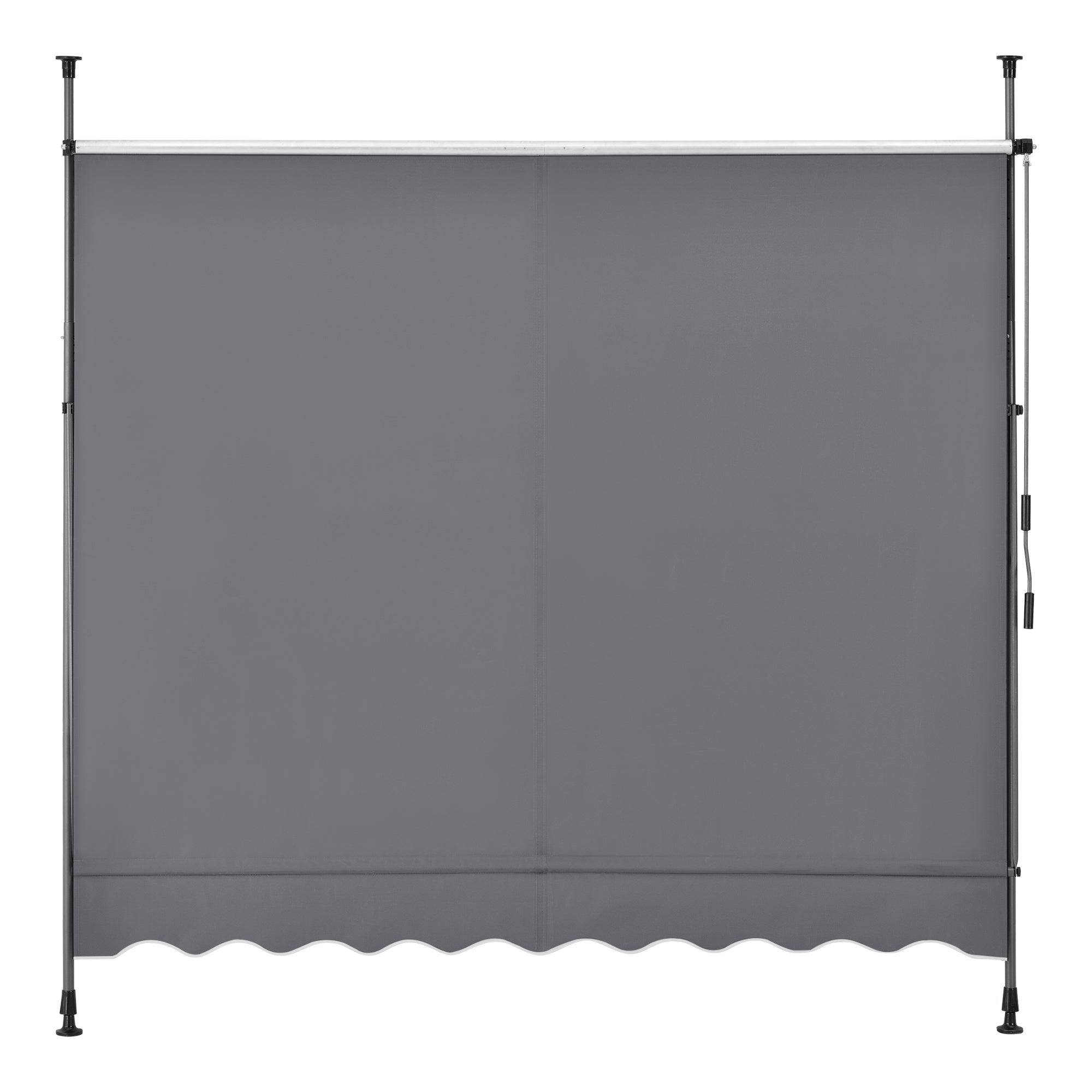 Helloshop26 - Store banne téléscopique acier polyester 300 x 120 x 200-300 cm gris ardoise - Image 4