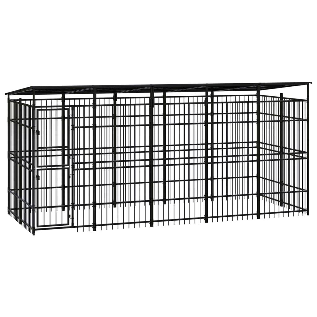Vidaxl - Chenil d'extérieur avec toit pour chiens Acier 9,22 m² vidaXL 3097968 - Image 1