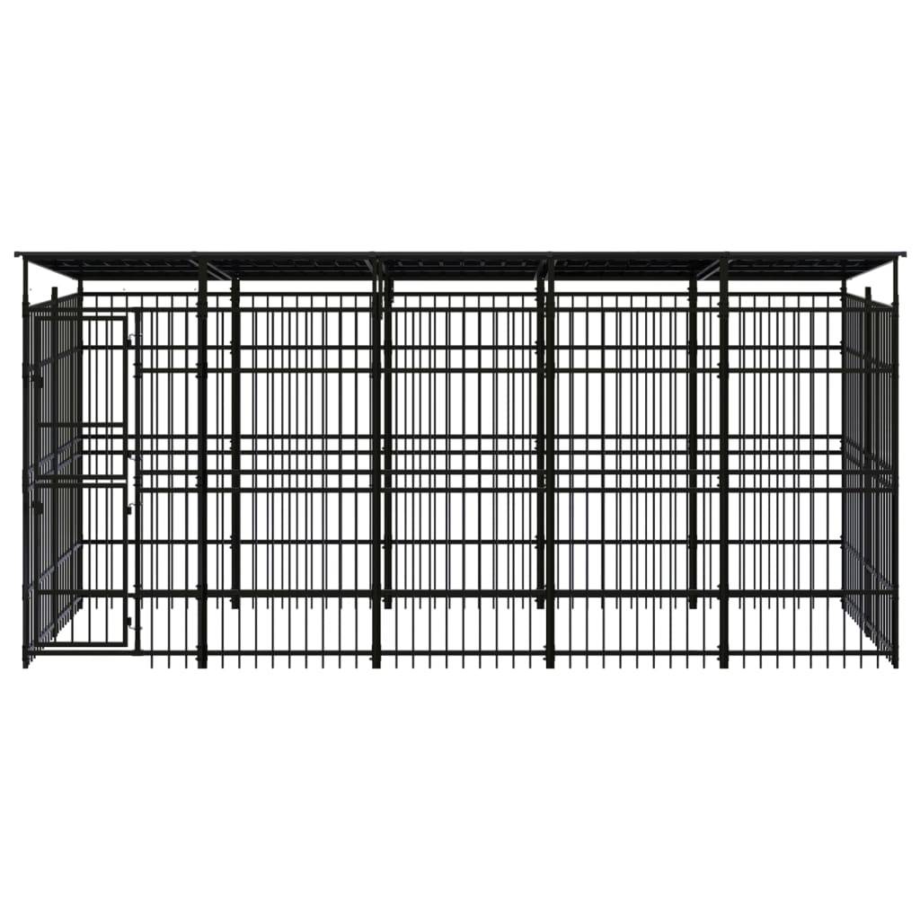 Vidaxl - Chenil d'extérieur avec toit pour chiens Acier 9,22 m² vidaXL 3097968 - Image 9