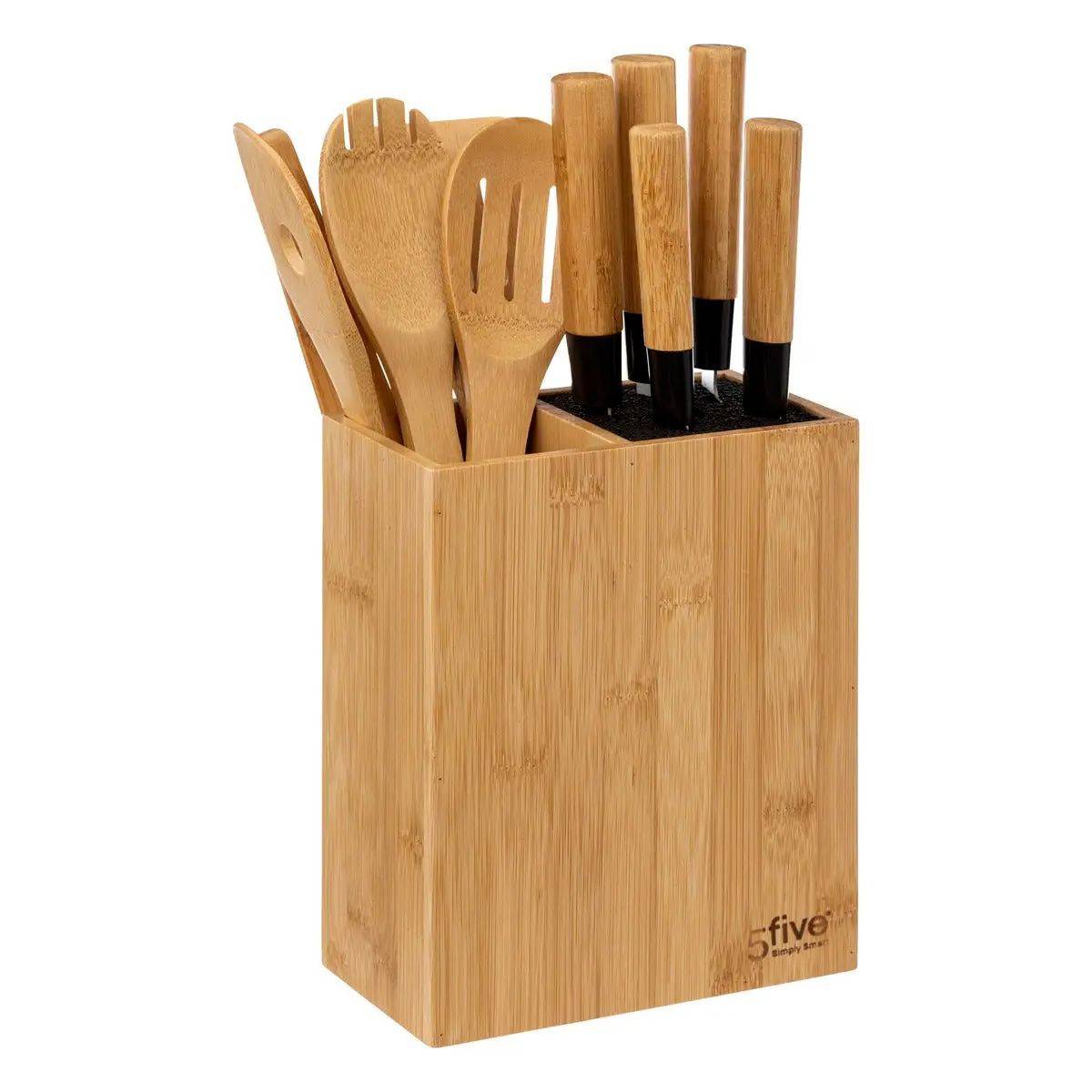 Bloc Couteaux & Ustensiles "Blackbamboo" 35cm Naturel - Image 1