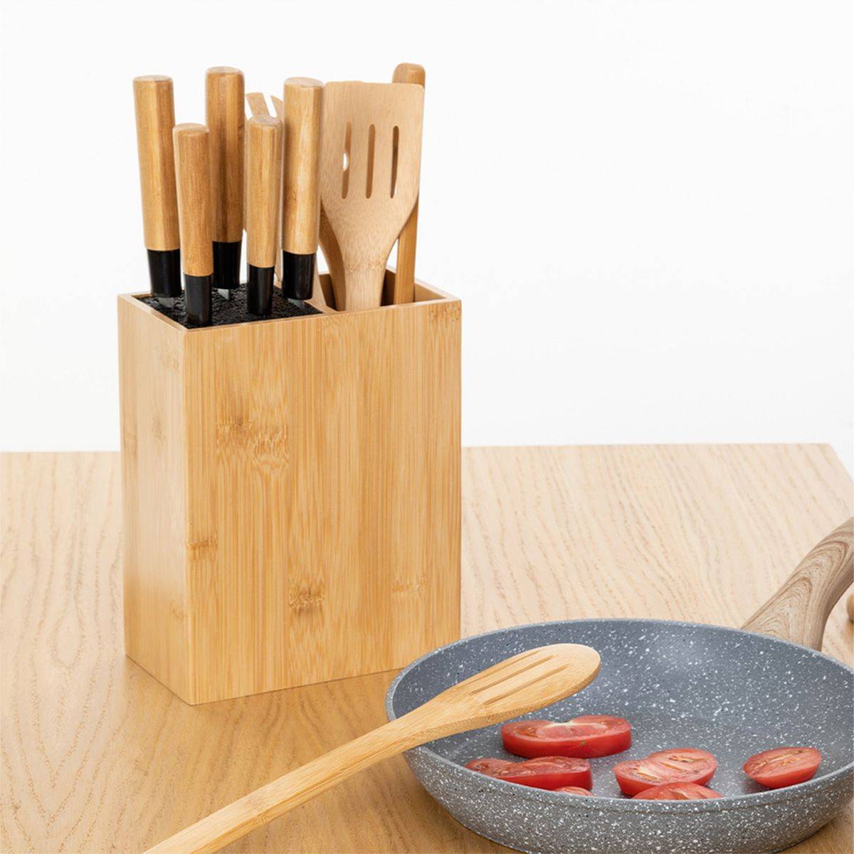 Bloc Couteaux & Ustensiles "Blackbamboo" 35cm Naturel - Image 8