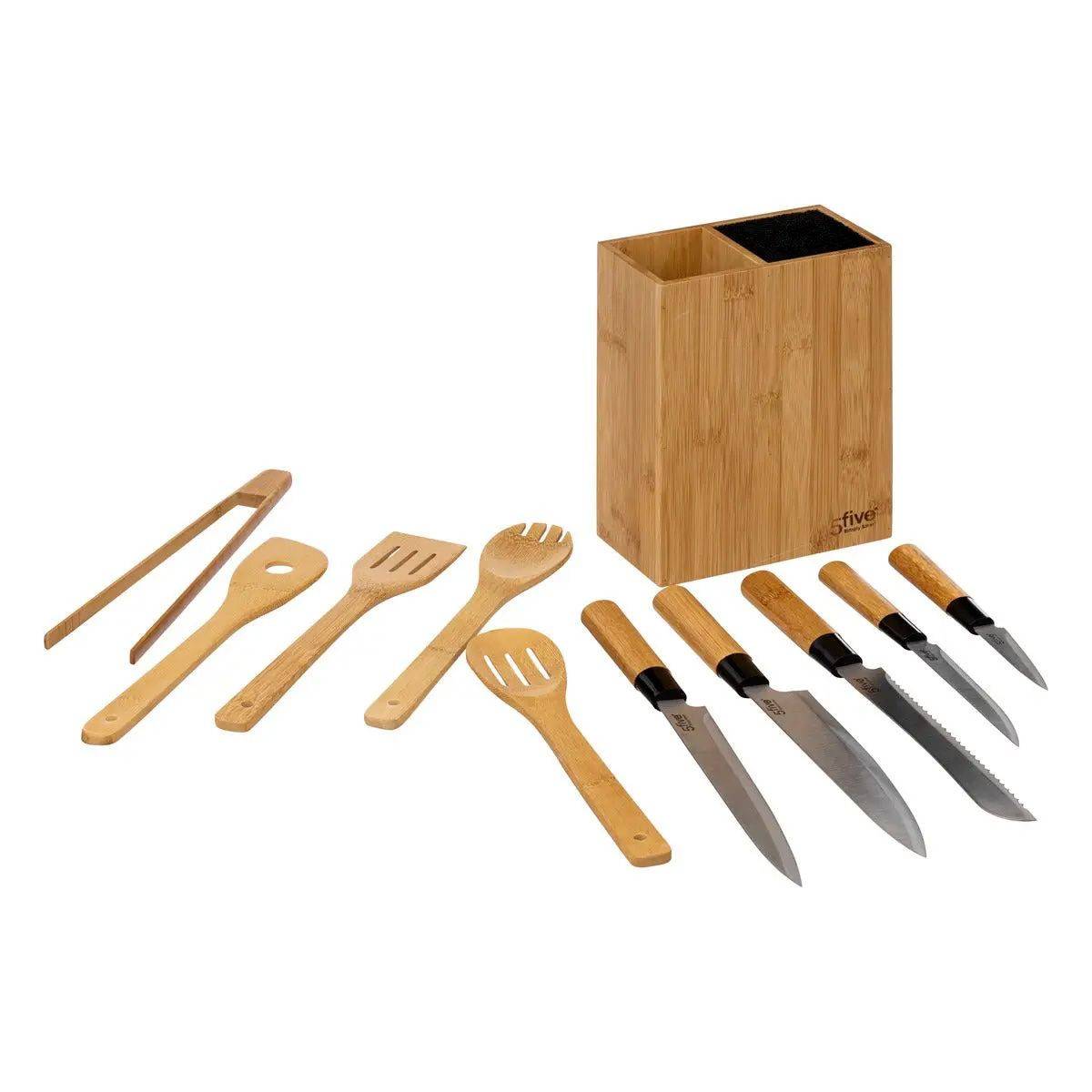 Bloc Couteaux & Ustensiles "Blackbamboo" 35cm Naturel - Image 5