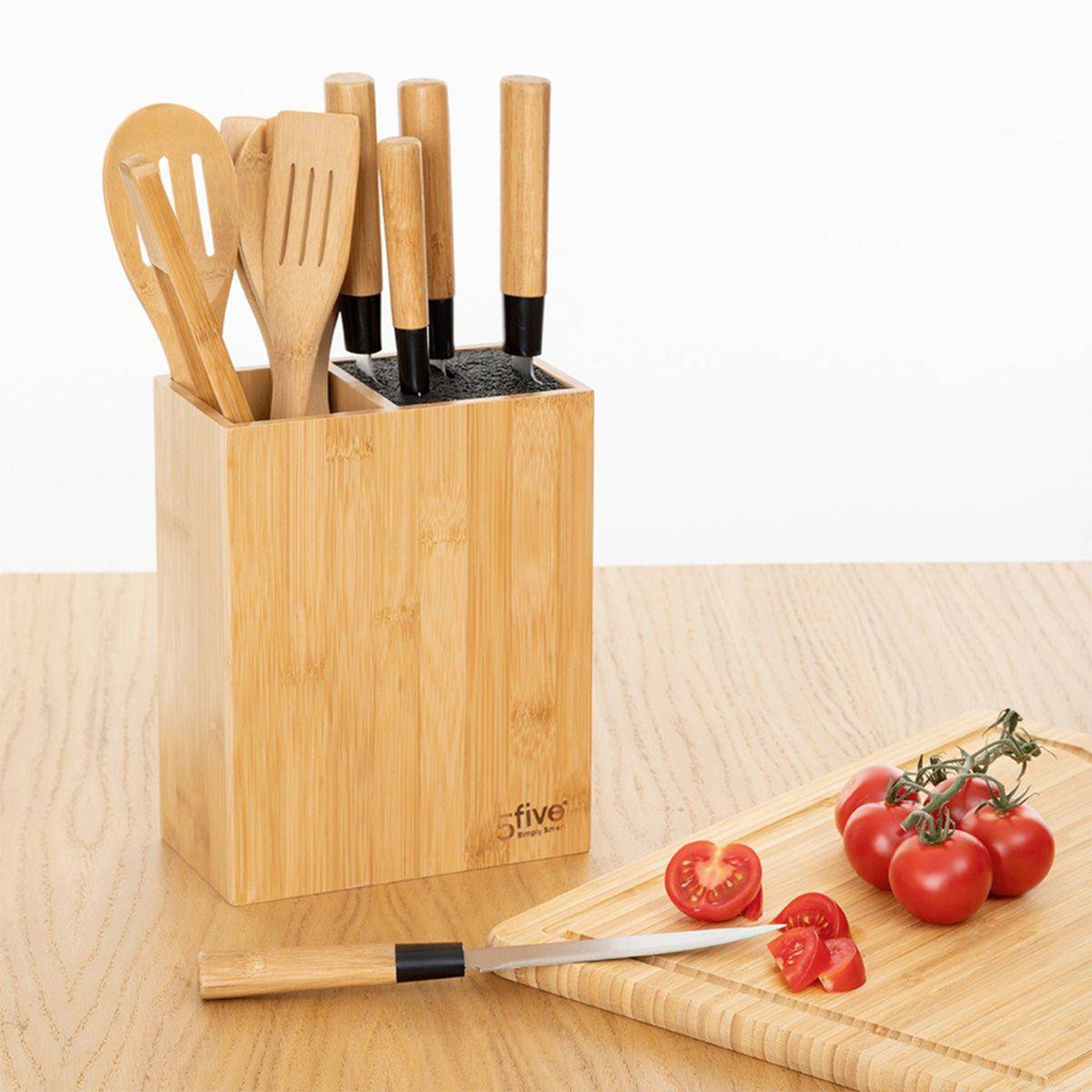 Bloc Couteaux & Ustensiles "Blackbamboo" 35cm Naturel - Image 7