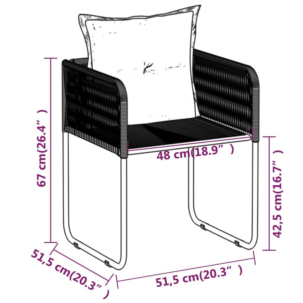 Ensemble à manger de jardin 5 pcs | Mobilier d'extérieur Noir Maison Chic - Image 8