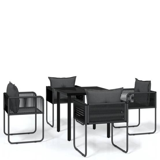 Ensemble à manger de jardin 5 pcs | Mobilier d'extérieur Noir Maison Chic - Image 1