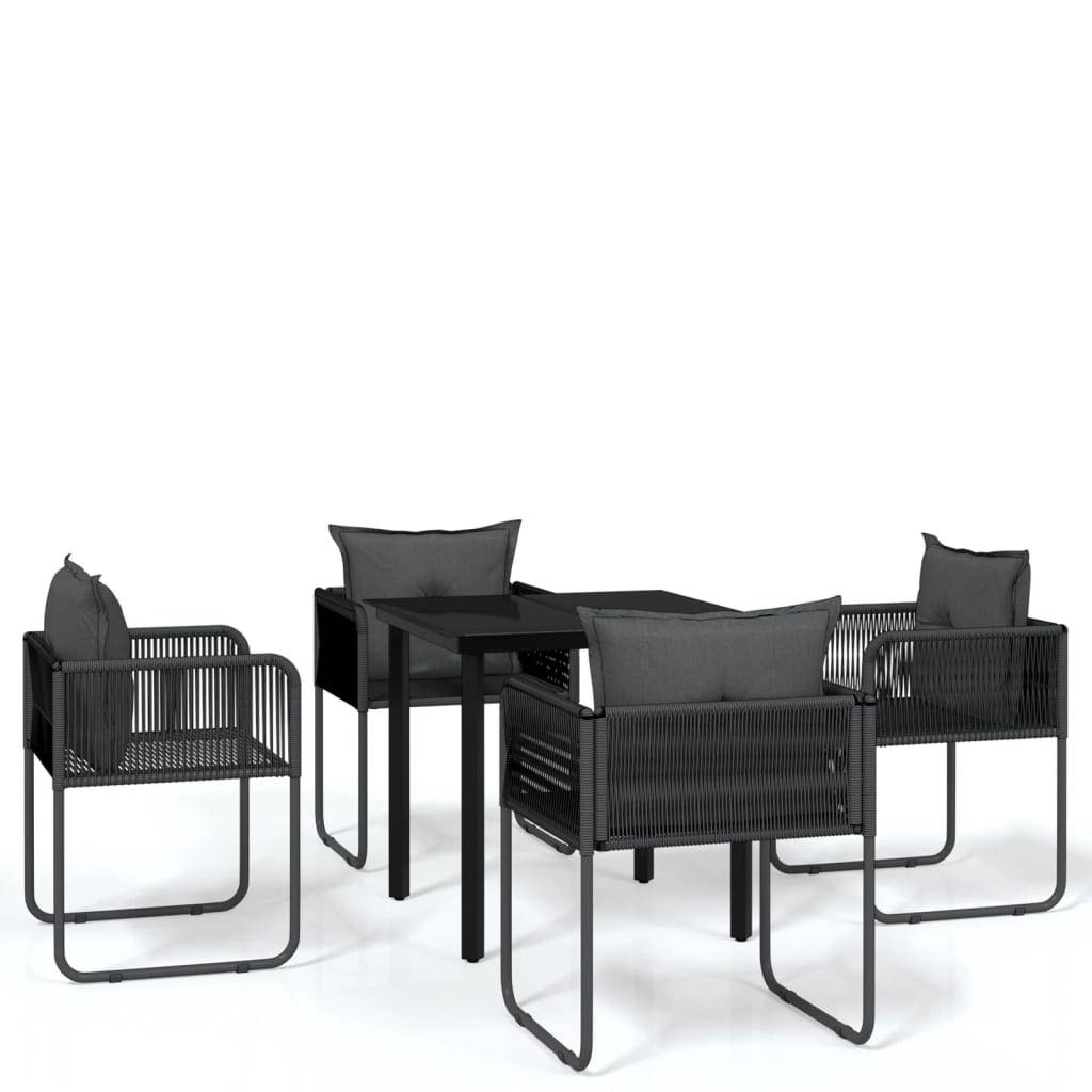 Ensemble à manger de jardin 5 pcs | Mobilier d'extérieur Noir Maison Chic - Image 1