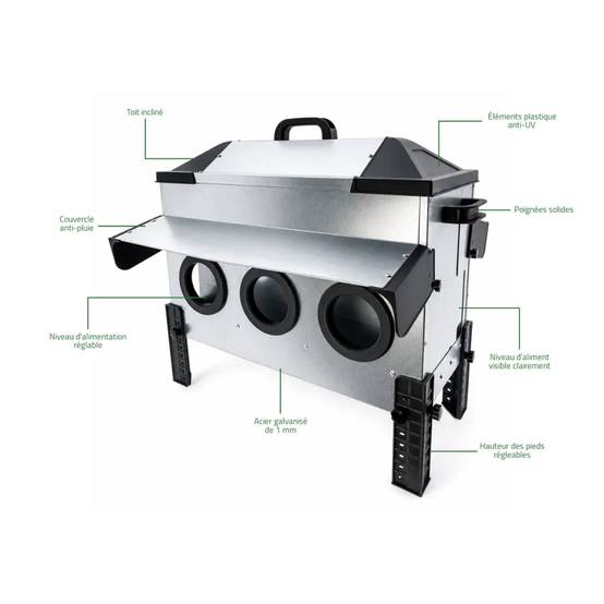 Olba - Mangeoire Robust® pour volailles - 18kg - Acier galvanisé avec couvercle anti-pluie Olba - Image 4