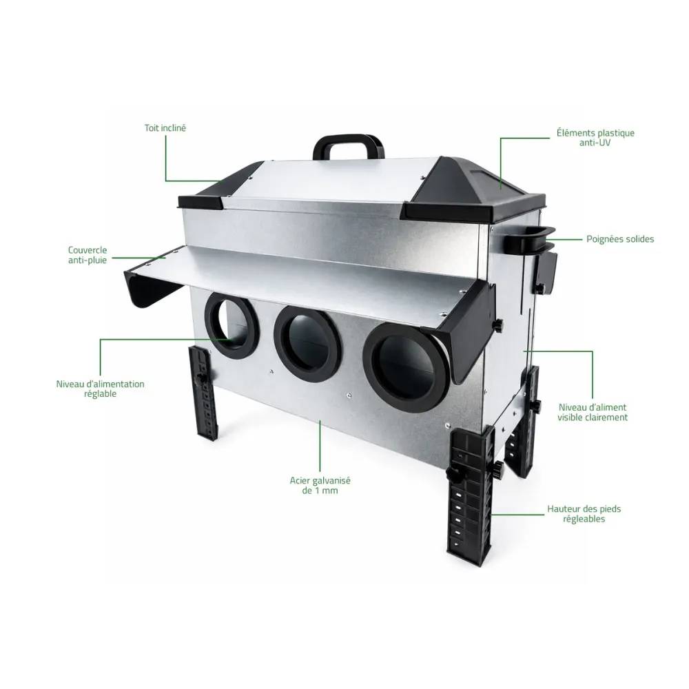Olba - Mangeoire Robust® pour volailles - 18kg - Acier galvanisé avec couvercle anti-pluie Olba - Image 4
