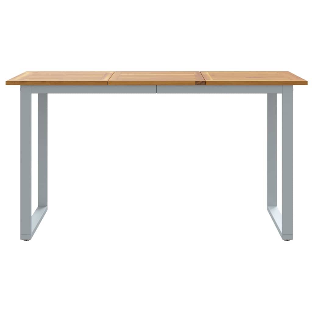 Table de jardin gris bois d'acacia massif 140 x 80 x 75 cm, Poids :17.6kg - PANGIVO - Image 5