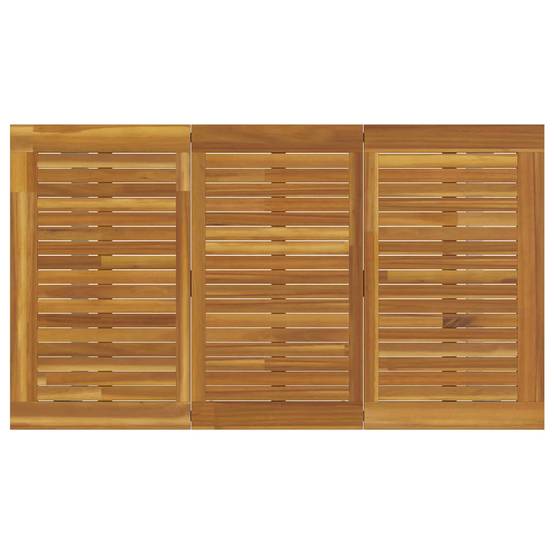 Table de jardin gris bois d'acacia massif 140 x 80 x 75 cm, Poids :17.6kg - PANGIVO - Image 7