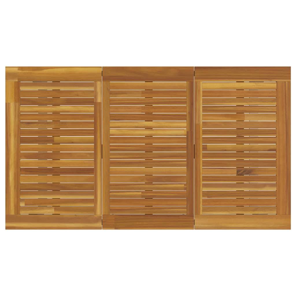 Table de jardin gris bois d'acacia massif 140 x 80 x 75 cm, Poids :17.6kg - PANGIVO - Image 7