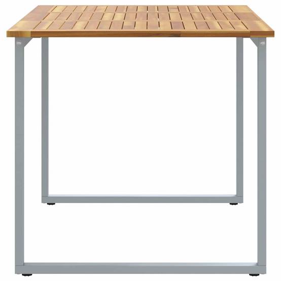 Table de jardin gris bois d'acacia massif 140 x 80 x 75 cm, Poids :17.6kg - PANGIVO - Image 6