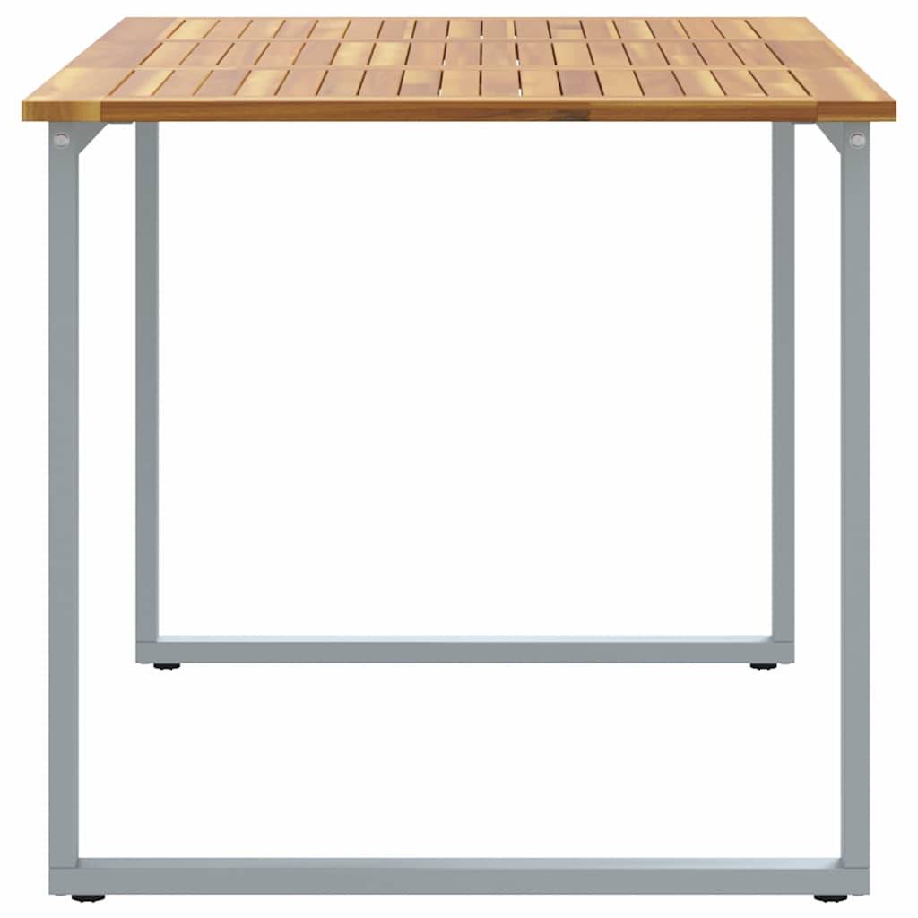 Table de jardin gris bois d'acacia massif 140 x 80 x 75 cm, Poids :17.6kg - PANGIVO - Image 6