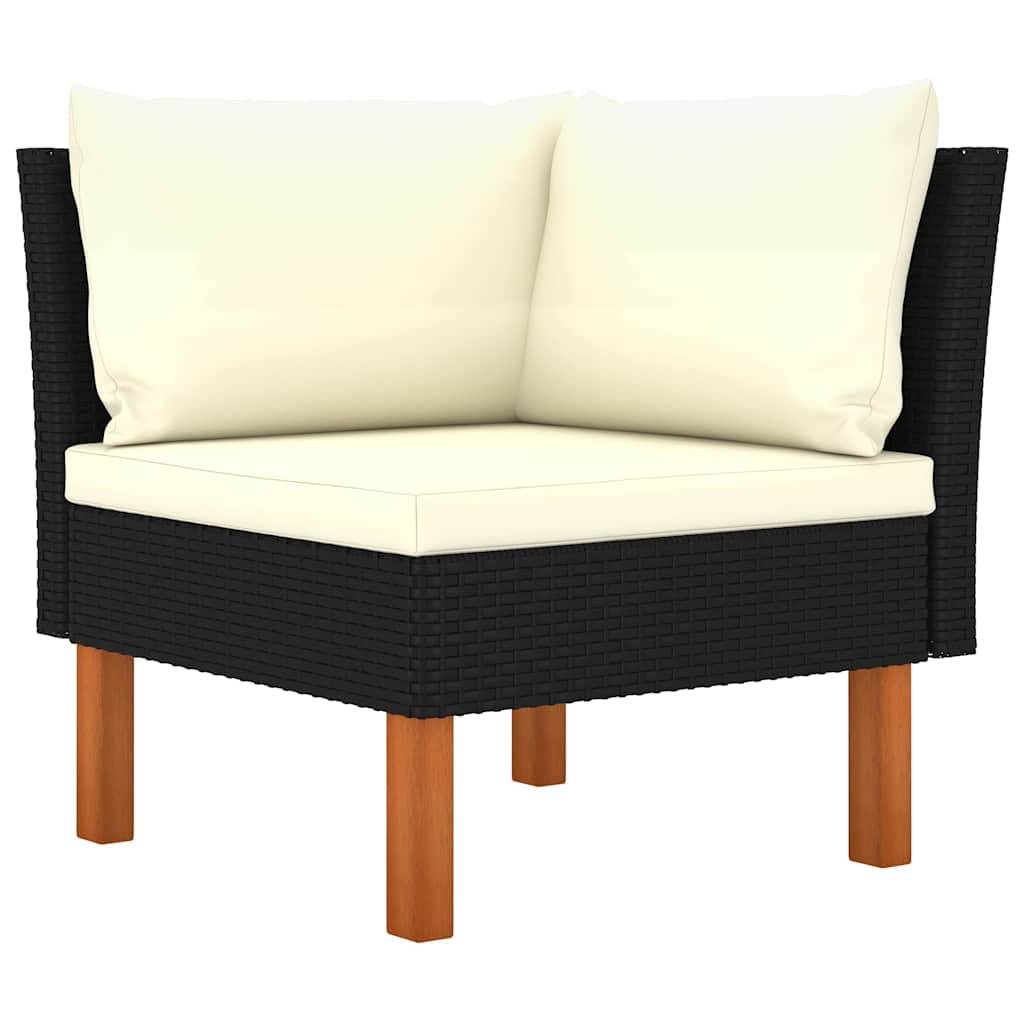 Vidaxl - Canapé de jardin à 4 places avec coussins-Salon de jardin Noir Résine tressée - Image 4