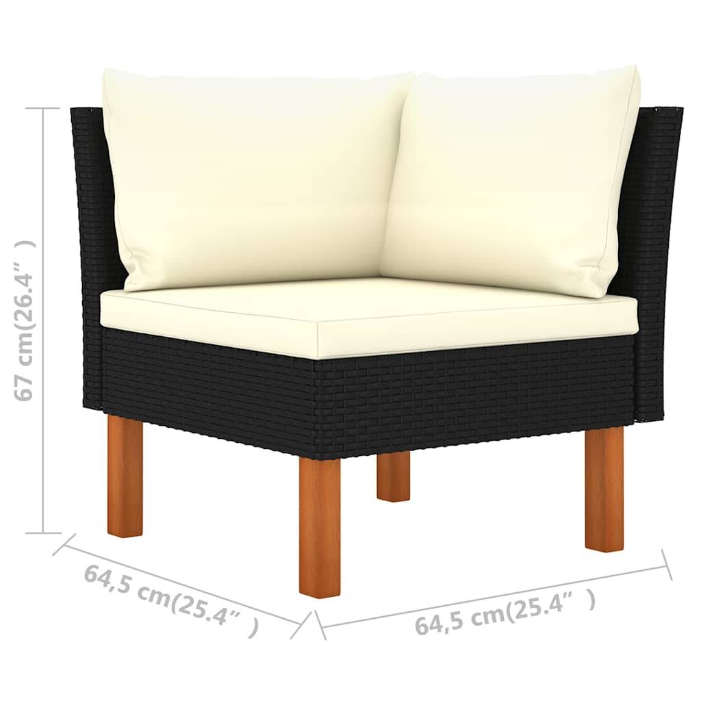 Vidaxl - Canapé de jardin à 4 places avec coussins-Salon de jardin Noir Résine tressée - Image 6
