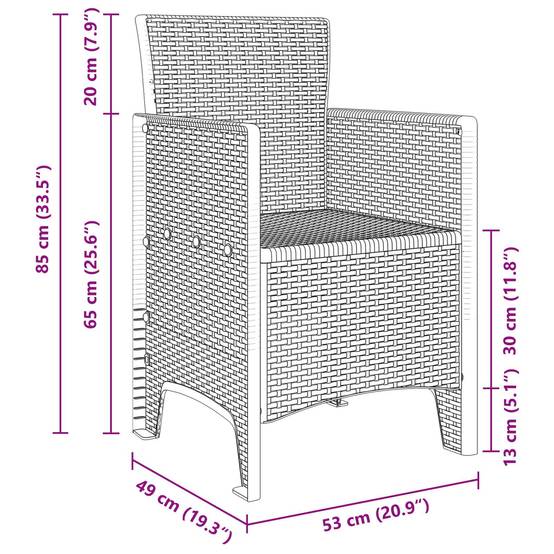Vidaxl - Chaise de jardin 4 pcs Anthracite 53 x 49 x 85 cm Polypropylène vidaXL 847468 - Image 3