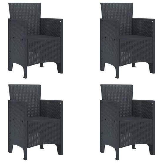 Vidaxl - Chaise de jardin 4 pcs Anthracite 53 x 49 x 85 cm Polypropylène vidaXL 847468 - Image 1