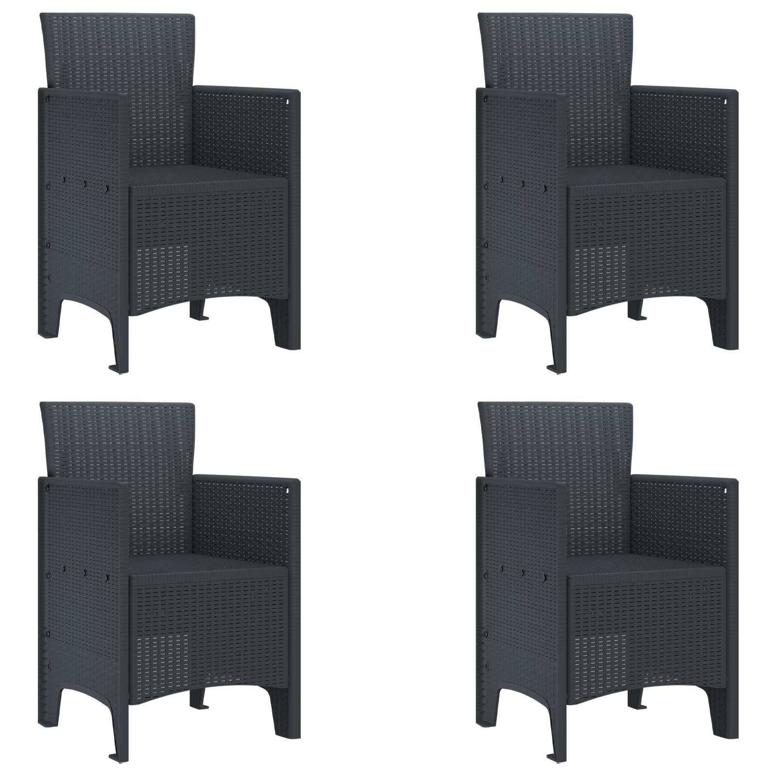 Vidaxl - Chaise de jardin 4 pcs Anthracite 53 x 49 x 85 cm Polypropylène vidaXL 847468 - Image 1