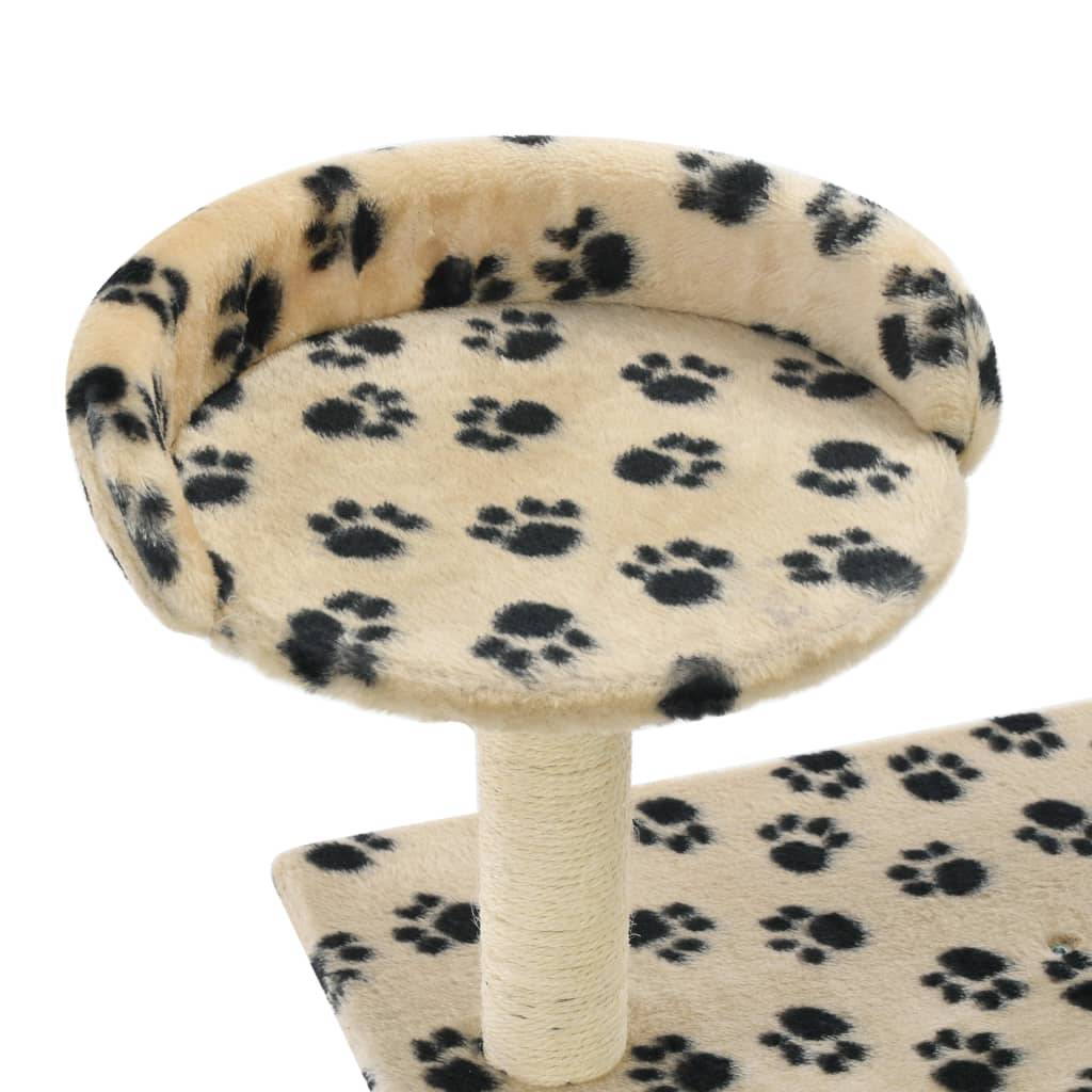 Arbre à chat bois et peluche beige 70 x 45 x 95 cm - PANGIVO - Image 5