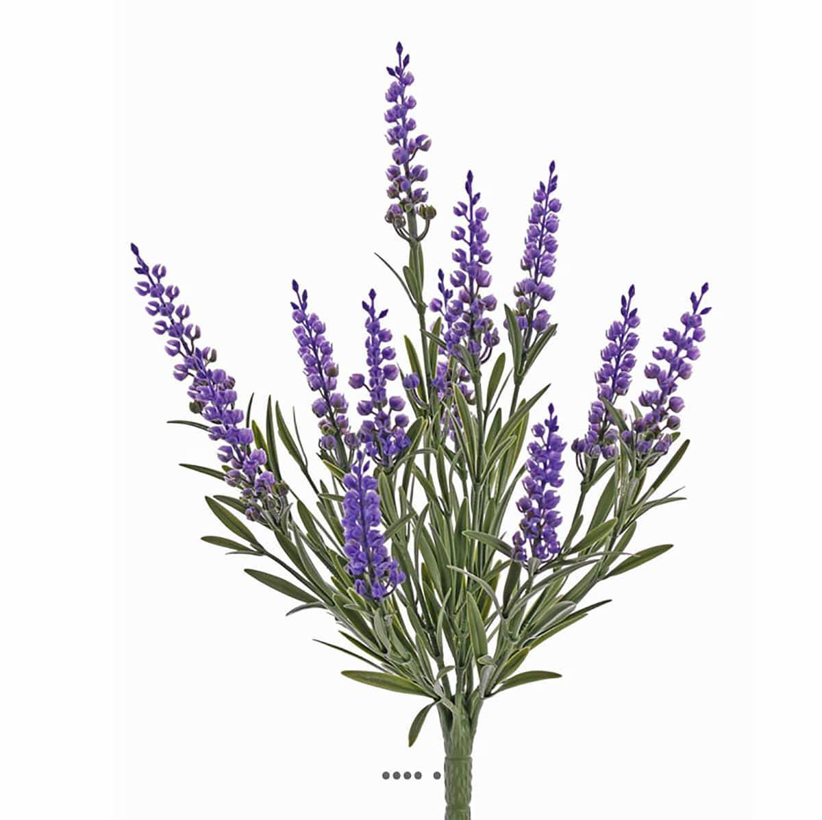 Artificielles - Piquet de fausse lavande H 35 cm pour extérieur Lavande anti-UV et anti feu - couleur: Lavande - Image 1