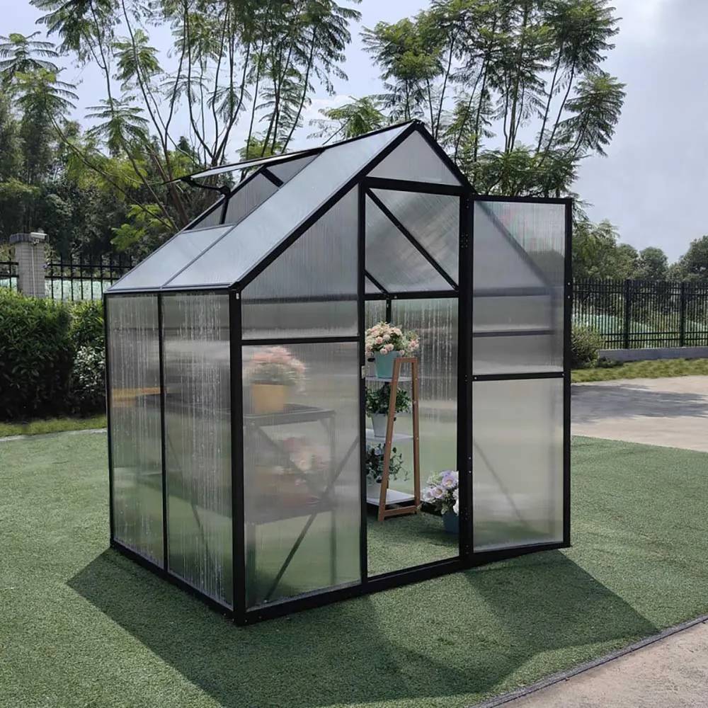 Serre de jardin en aluminium et polycarbonate 2,11 m² - 119x177x192cm - - Image 5