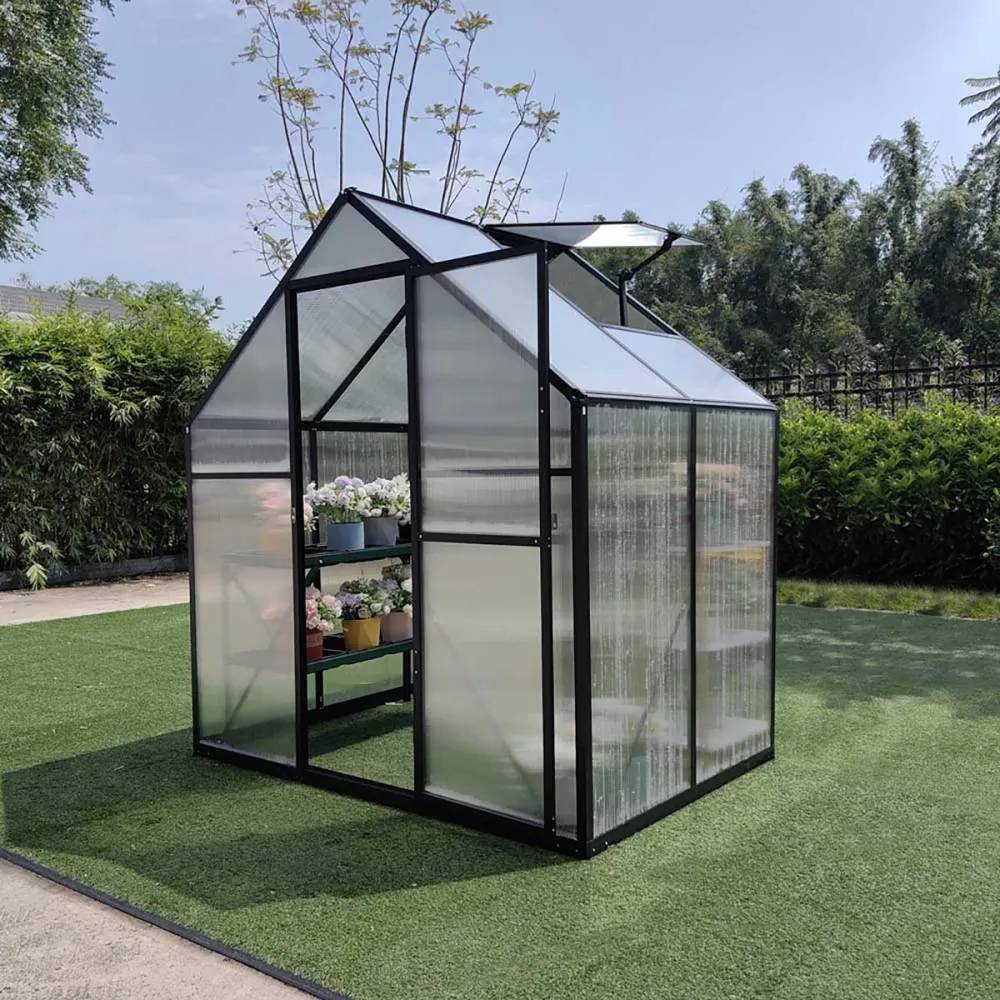 Serre de jardin en aluminium et polycarbonate 2,11 m² - 119x177x192cm - - Image 6