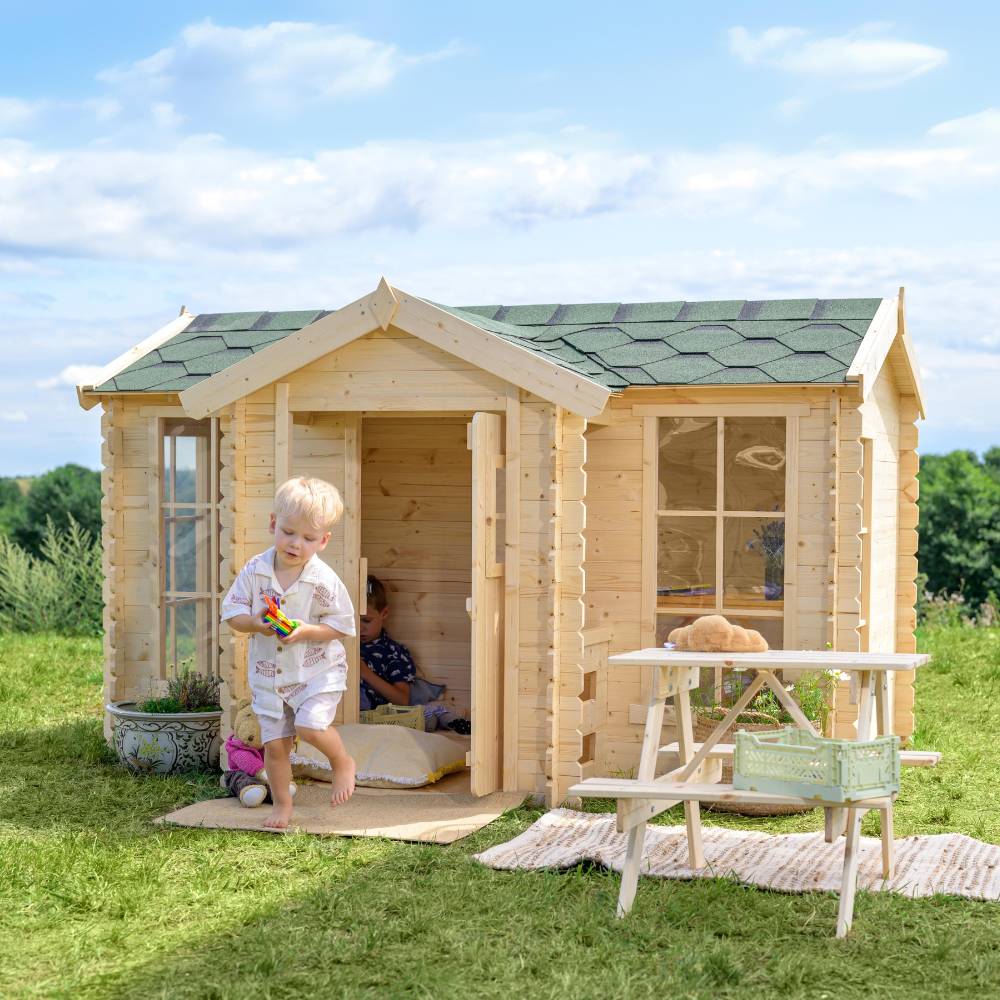 Timbela - Maison en bois pour enfants 241x187xH151cm / 2.63 m²- Maison de jeux pour l'extérieur - 19 mm d’épaisseur - Timbela M520 - Image 5
