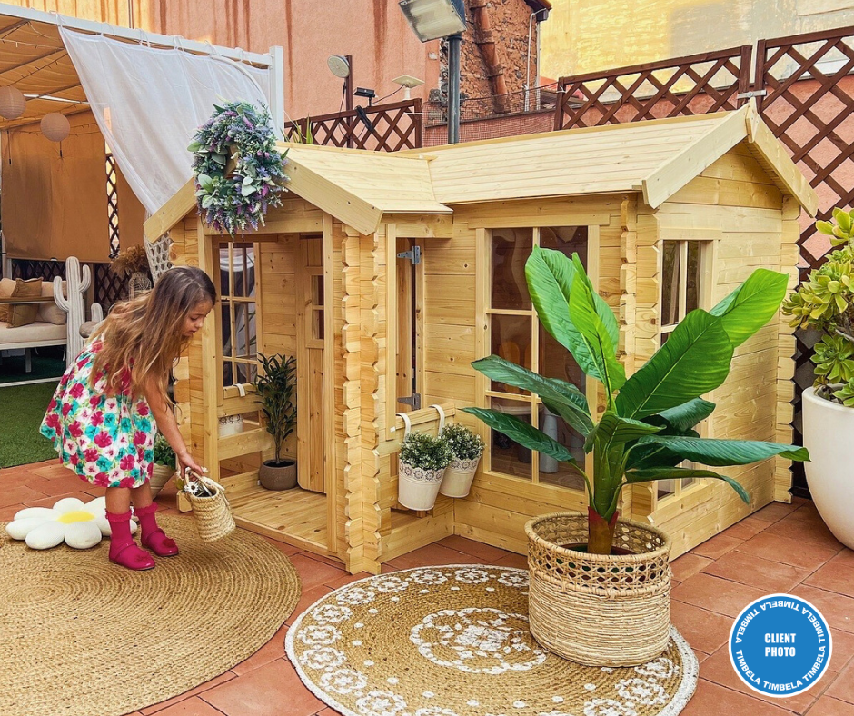 Timbela - Maison en bois pour enfants 241x187xH151cm / 2.63 m²- Maison de jeux pour l'extérieur - 19 mm d’épaisseur - Timbela M520 - Image 9