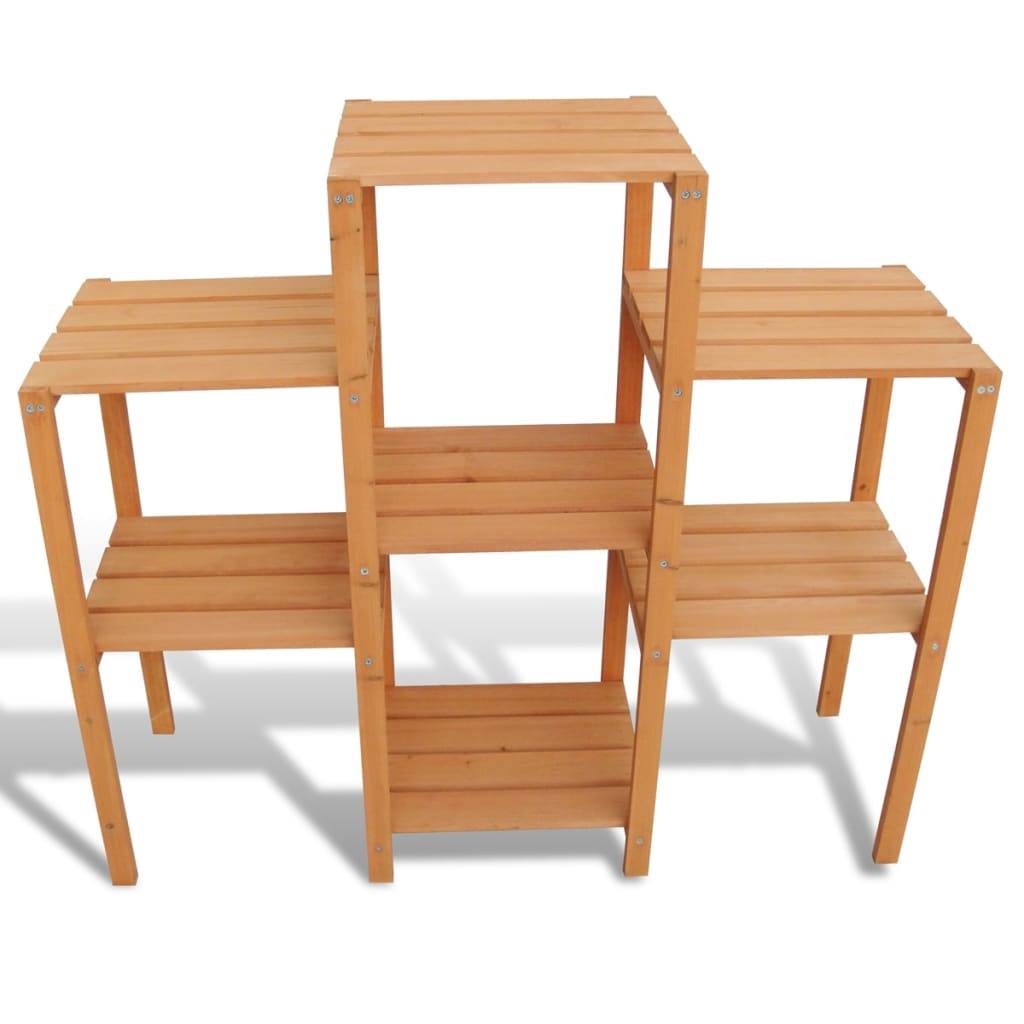 Étagère à Plantes en Bois de Sapin Massif pour Jardin Balcon 3 Niveaux 97 cm Brun – ComfortXL Outdoor Living - Image 2