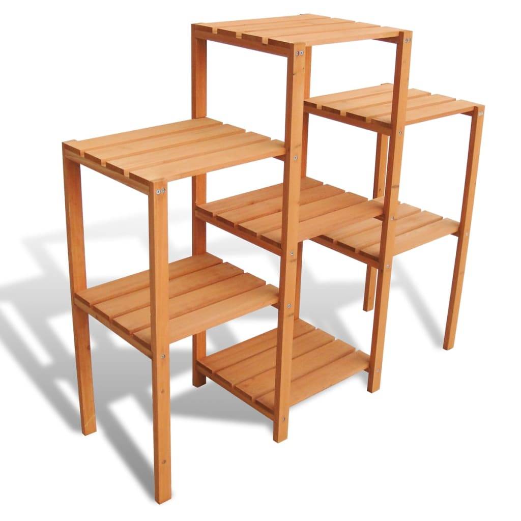 Étagère à Plantes en Bois de Sapin Massif pour Jardin Balcon 3 Niveaux 97 cm Brun – ComfortXL Outdoor Living - Image 1