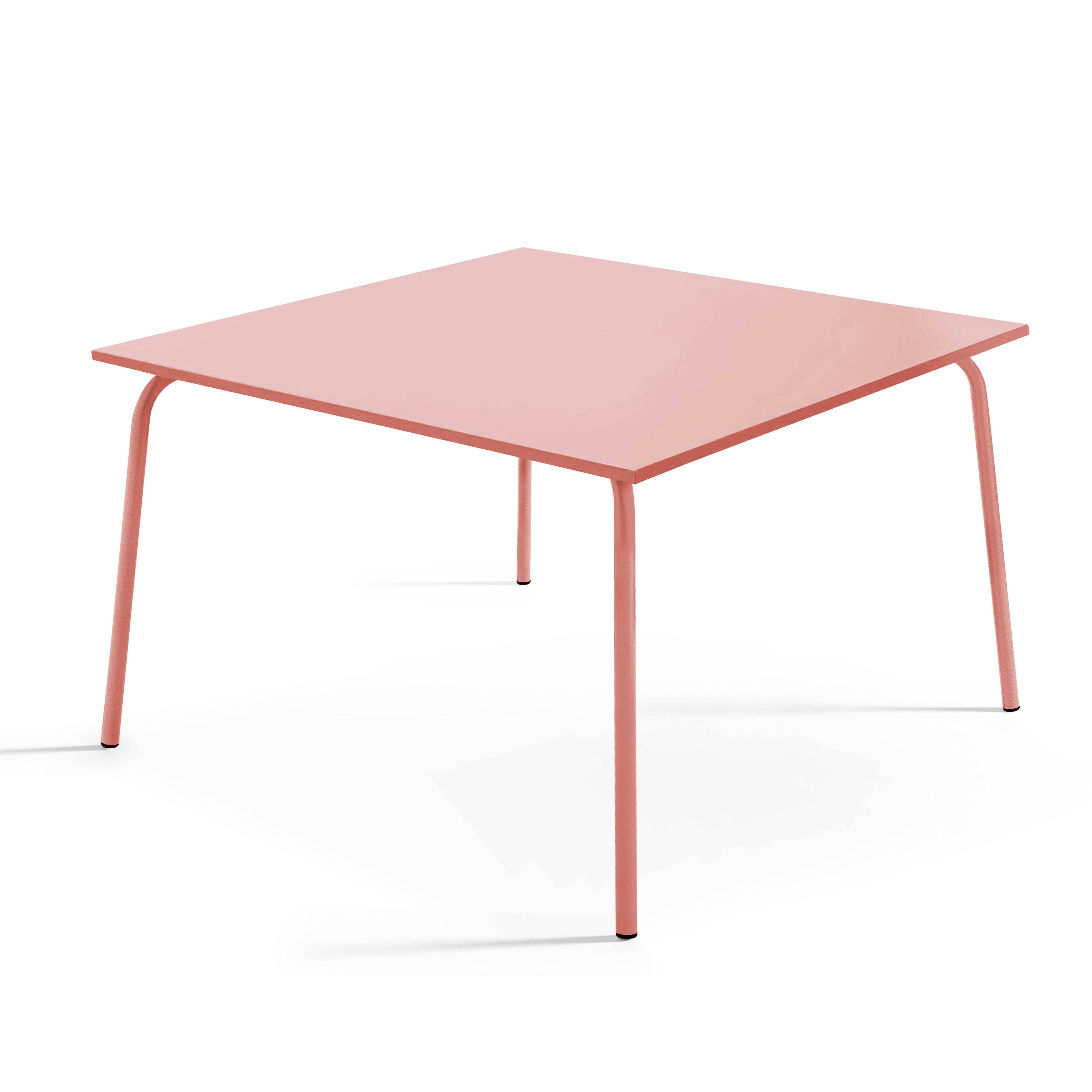 Oviala - Table de jardin carrée en acier 8 places 120 cm argile Palavas - Oviala - Image 1