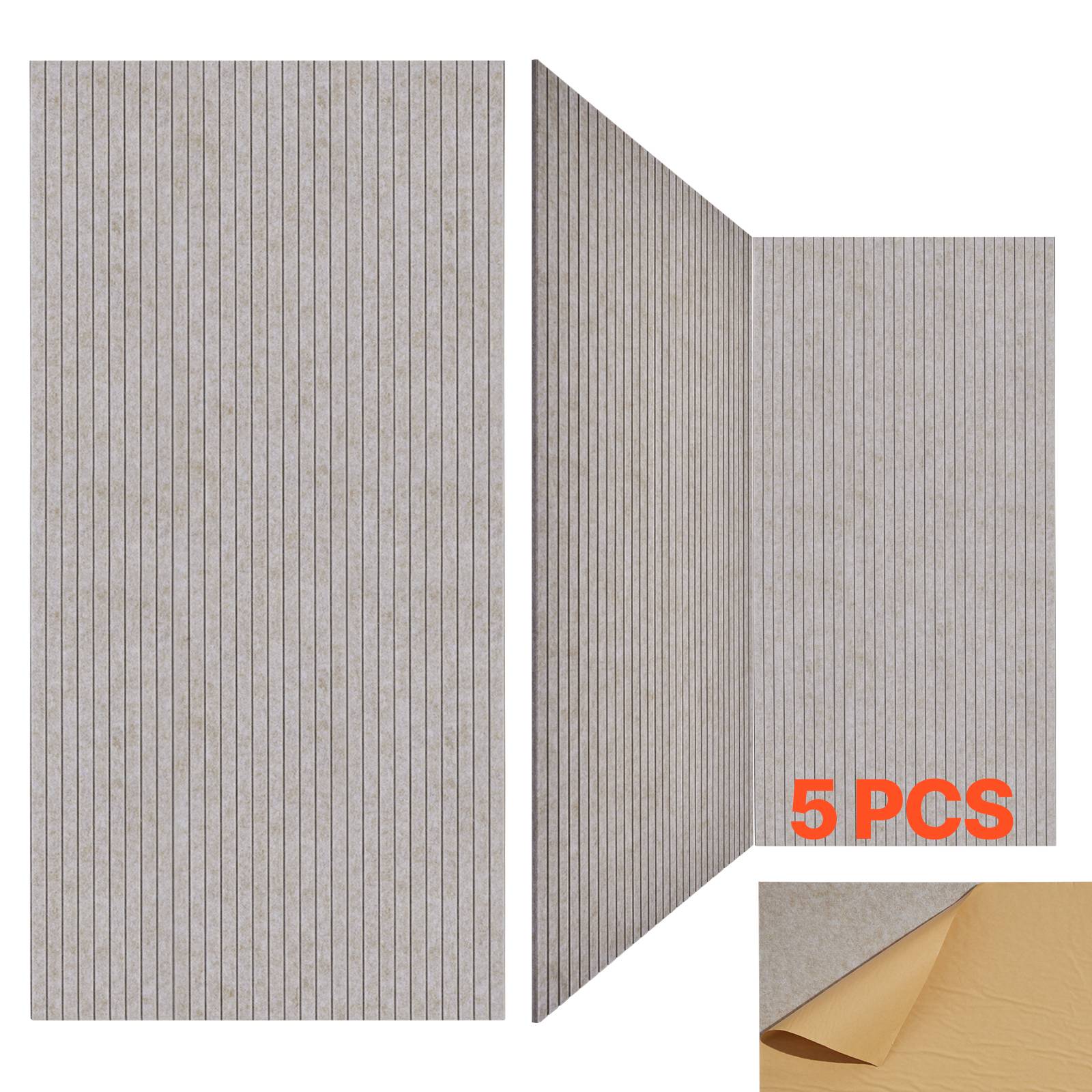 Vevor - VEVOR Lot 5 panneaux acoustiques 120x60x1 cm autocollants, polyester haute densité, camel