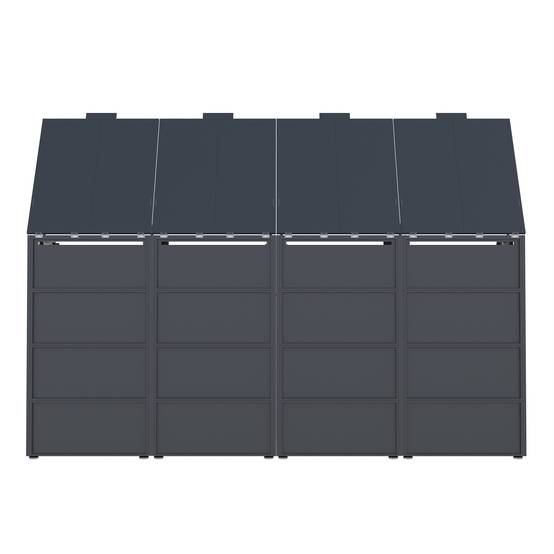 ComfortXL - Cache-poubelle double acier galvanisé jardin couvercle hydraulique 132x80x118cm gris bois - ComfortXL Outdoor Living - Image 6