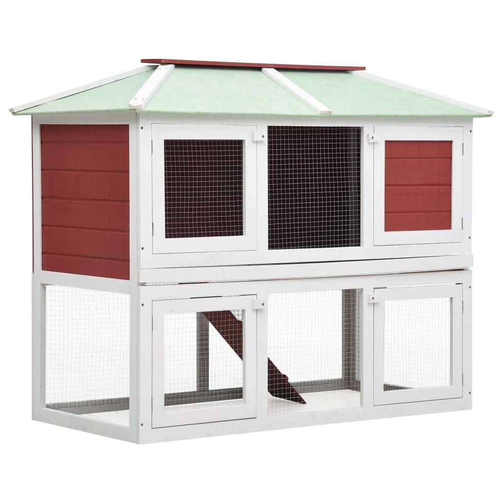 Vidaxl - Cage double pour animaux Rouge Bois vidaXL 170851 - Image 2
