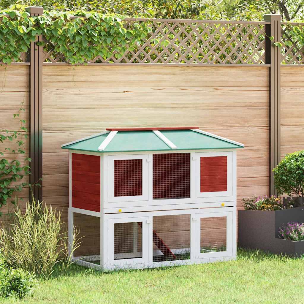 Vidaxl - Cage double pour animaux Rouge Bois vidaXL 170851 - Image 1