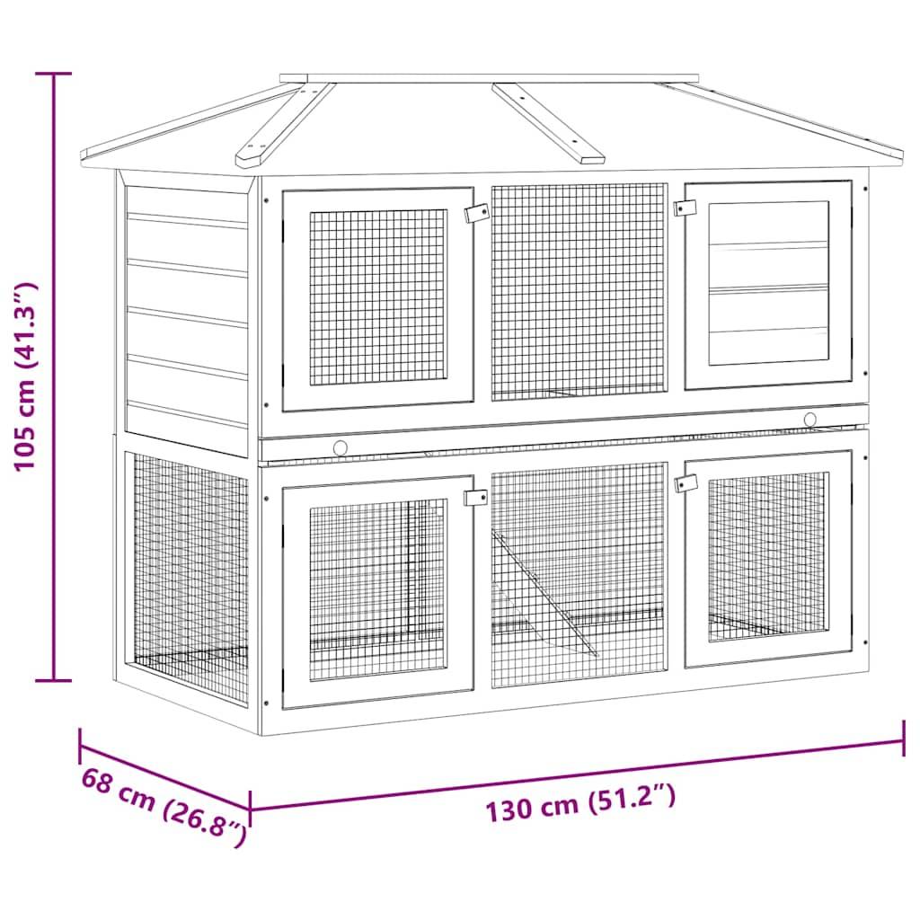 Vidaxl - Cage double pour animaux Rouge Bois vidaXL 170851 - Image 3