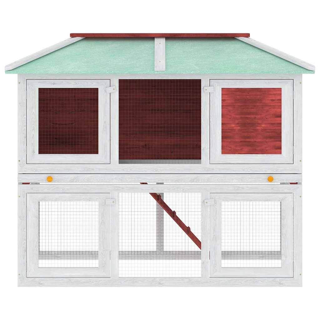 Vidaxl - Cage double pour animaux Rouge Bois vidaXL 170851 - Image 9