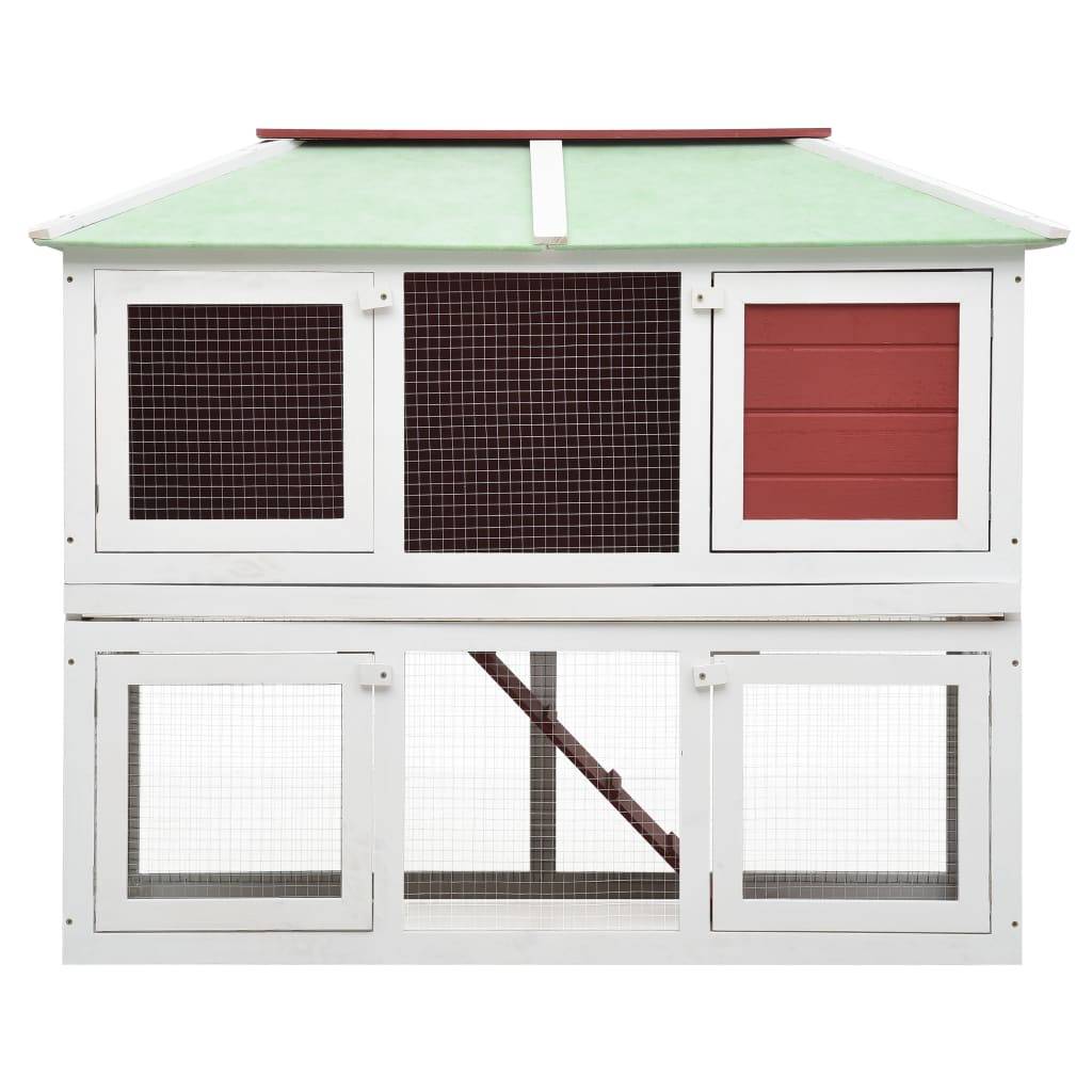 Vidaxl - Cage double pour animaux Rouge Bois vidaXL 170851 - Image 8