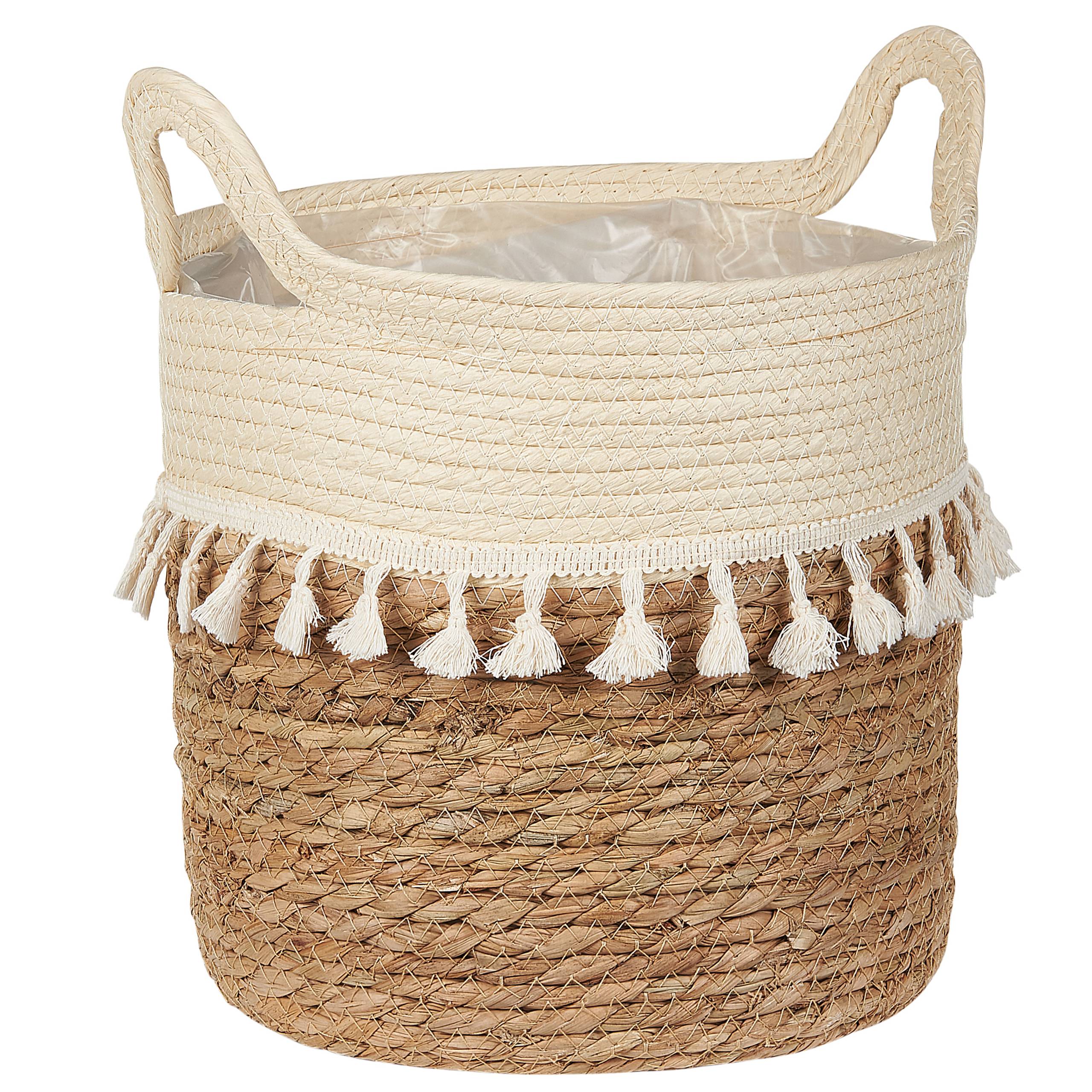 Beliani - Lot de 2 Paniers à Plantes Pots de jardinière en Herbier Marin Naturel Beige pour l'Intérieur Style Boho - Image 4