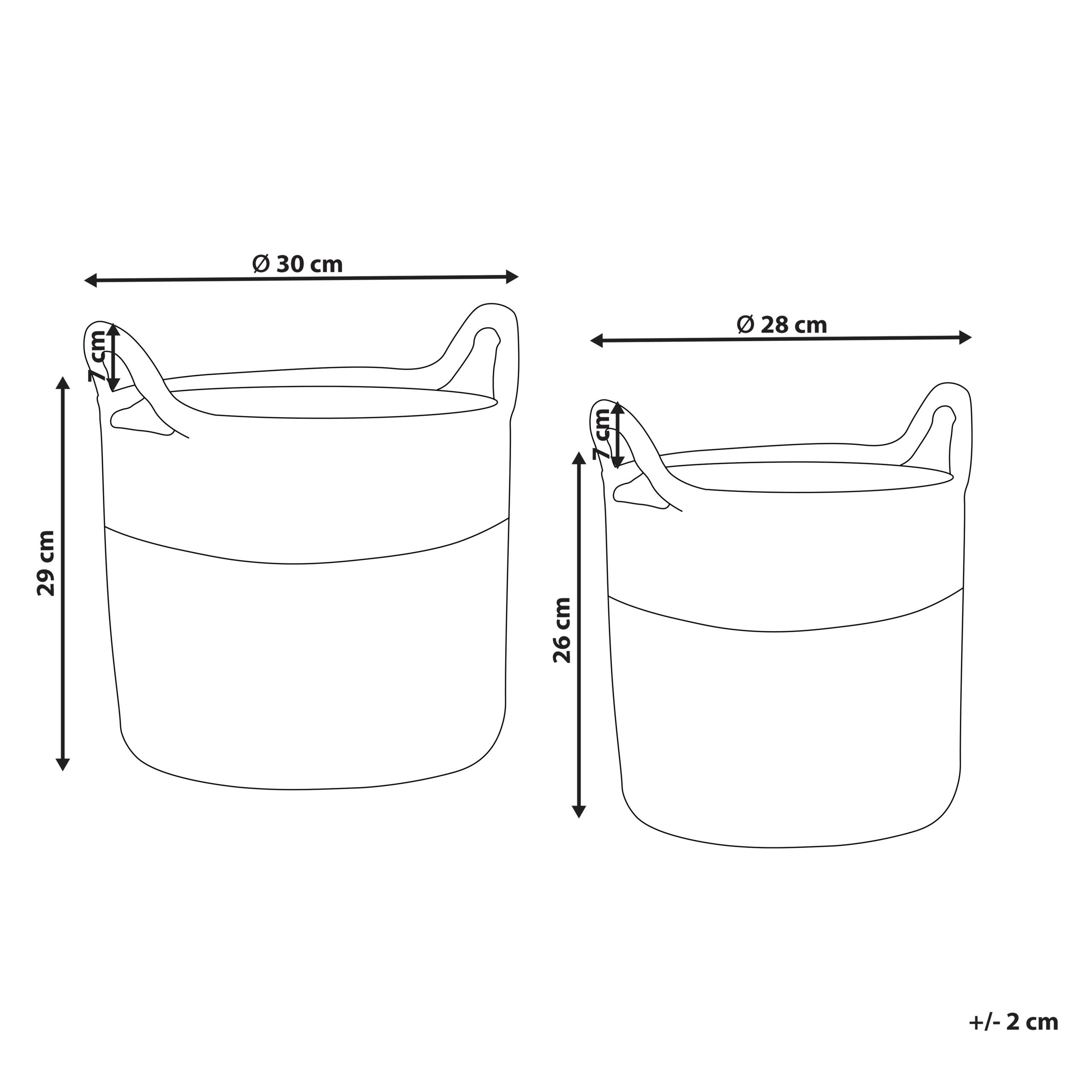 Beliani - Lot de 2 Paniers à Plantes Pots de jardinière en Herbier Marin Naturel Beige pour l'Intérieur Style Boho - Image 3