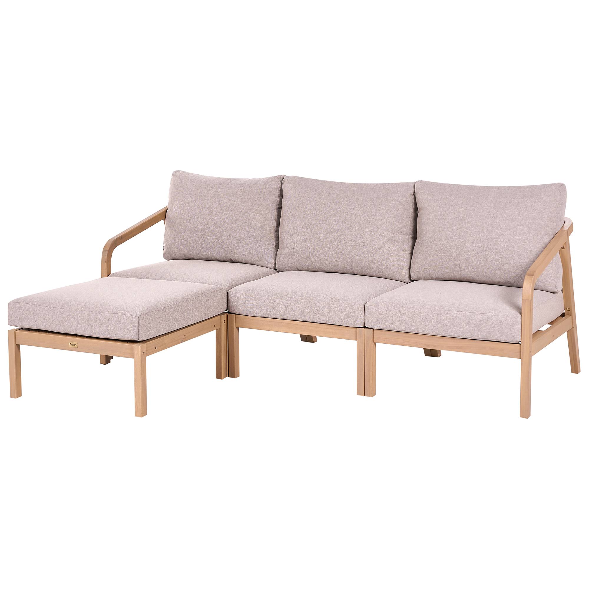 Beliani - Set de jardin, 3 Personnes Acacia Marron clair RIVELLO - 198x66x84- Beliani - Image 4