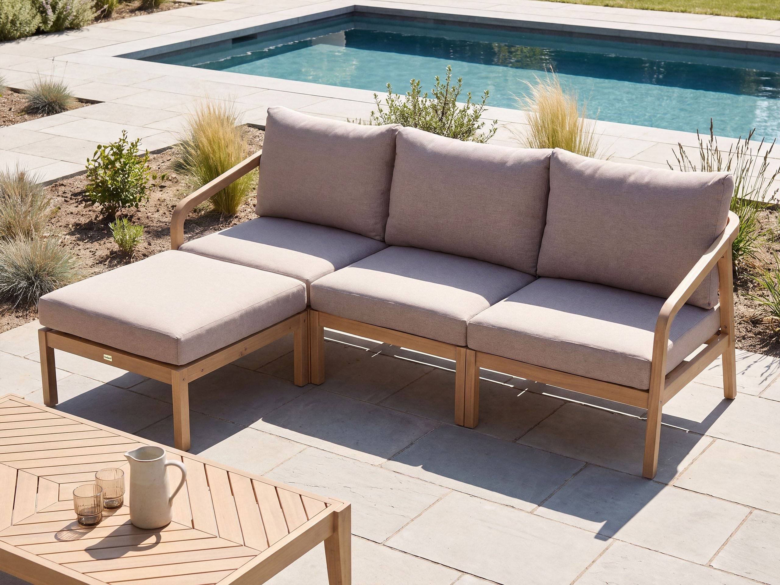 Beliani - Set de jardin, 3 Personnes Acacia Marron clair RIVELLO - 198x66x84- Beliani - Image 1
