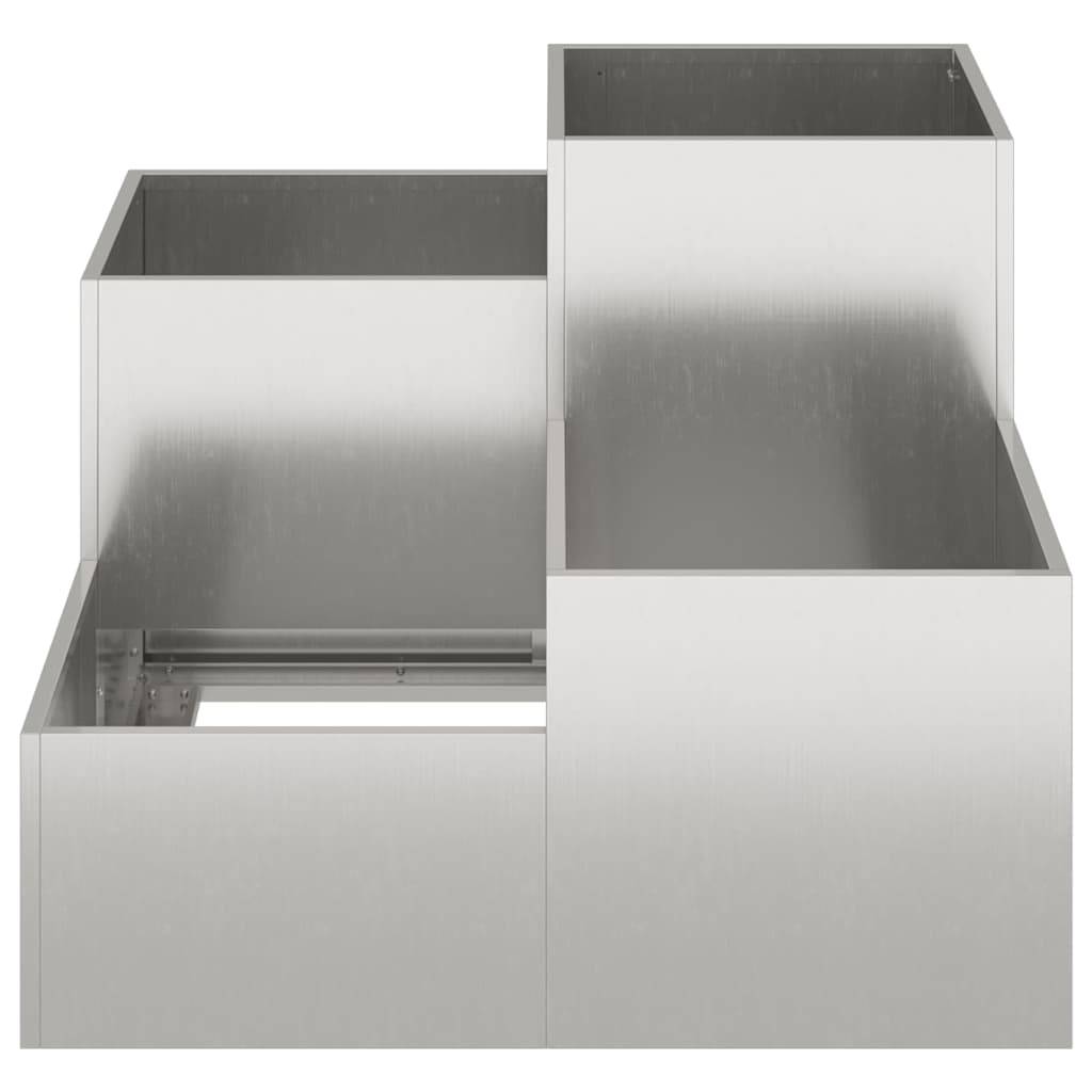 Maison Chic - Cache-pot | Bac à fleurs de jardin Argent 100 x 100 x 60 cm Acier inoxydable - Image 4