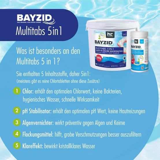 Pastilles de chlore multifonction 20g 5 en 1 Bayzid® en sceaux de 1 KG x 1 - Image 2