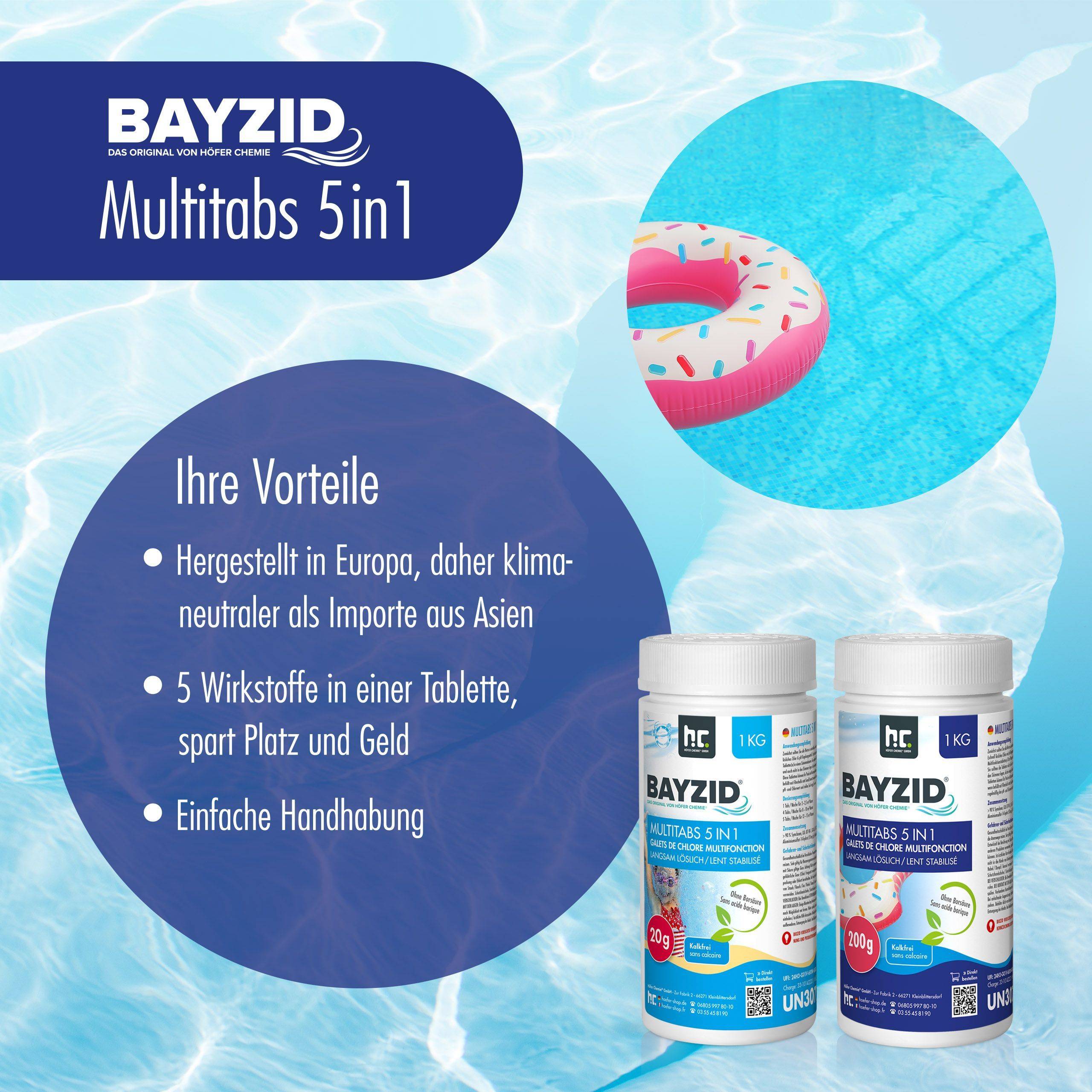 Pastilles de chlore multifonction 20g 5 en 1 Bayzid® en sceaux de 1 KG x 1 - Image 4