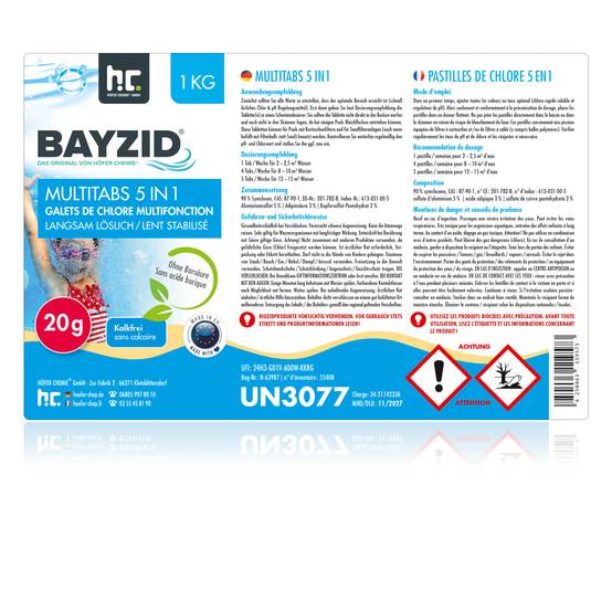 Pastilles de chlore multifonction 20g 5 en 1 Bayzid® en sceaux de 1 KG x 1 - Image 7