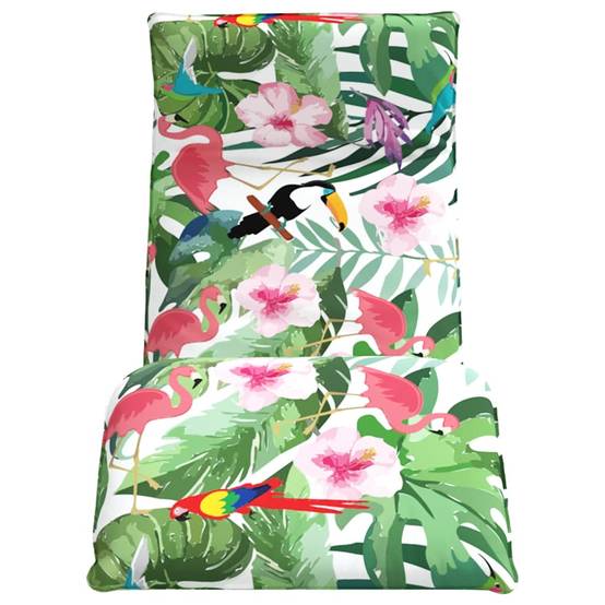 ComfortXL - Transat Pliant Tissu Oxford Extérieur Inclinable Motifs Floraux 175cm Multicolore - ComfortXL Outdoor Living - Image 4