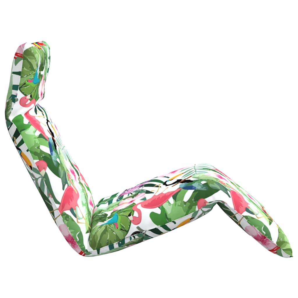 ComfortXL - Transat Pliant Tissu Oxford Extérieur Inclinable Motifs Floraux 175cm Multicolore - ComfortXL Outdoor Living - Image 5